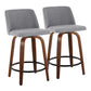 Toriano - Mid Century Modern, Fixed Height Counter Stool & Swivel And Round Footrest (Set of 2) - Furniture Home Direct
