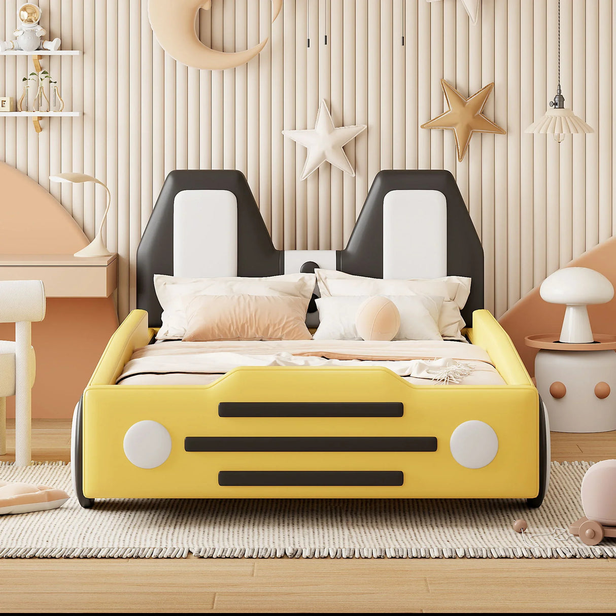 High Quality Race Car Shaped Platform Bed & Wheels - Furniture Home Direct