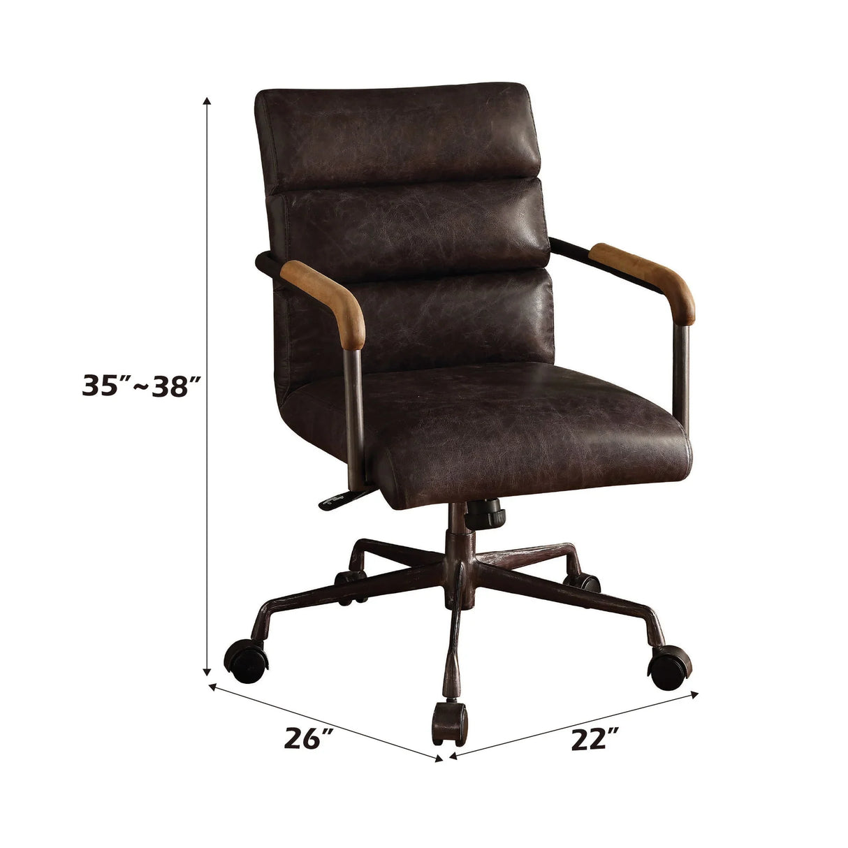 Harith - Retro Top Grain Leather Office Chair - Furniture Home Direct