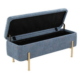 Daniella - Contemporary Bench - Gold / Blue - Furniture Home Direct