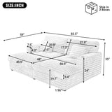 Plush Oversized Double Chaise Lounge Sofa Bed With USB Ports And Cup Holders - Furniture Home Direct