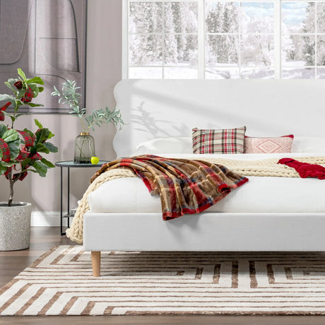 Stockholm - Modern Wavy Headboard Platform Bed - Furniture Home Direct