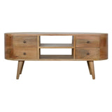 Rounded Entertainment Unit - Oak - Furniture Home Direct