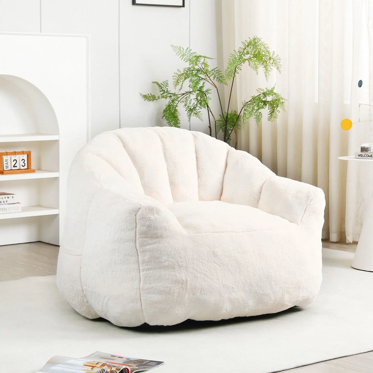 Beanbag Chair, Beanbag Sofa Chair With Armrests Stuffed High Density Foam - Furniture Home Direct