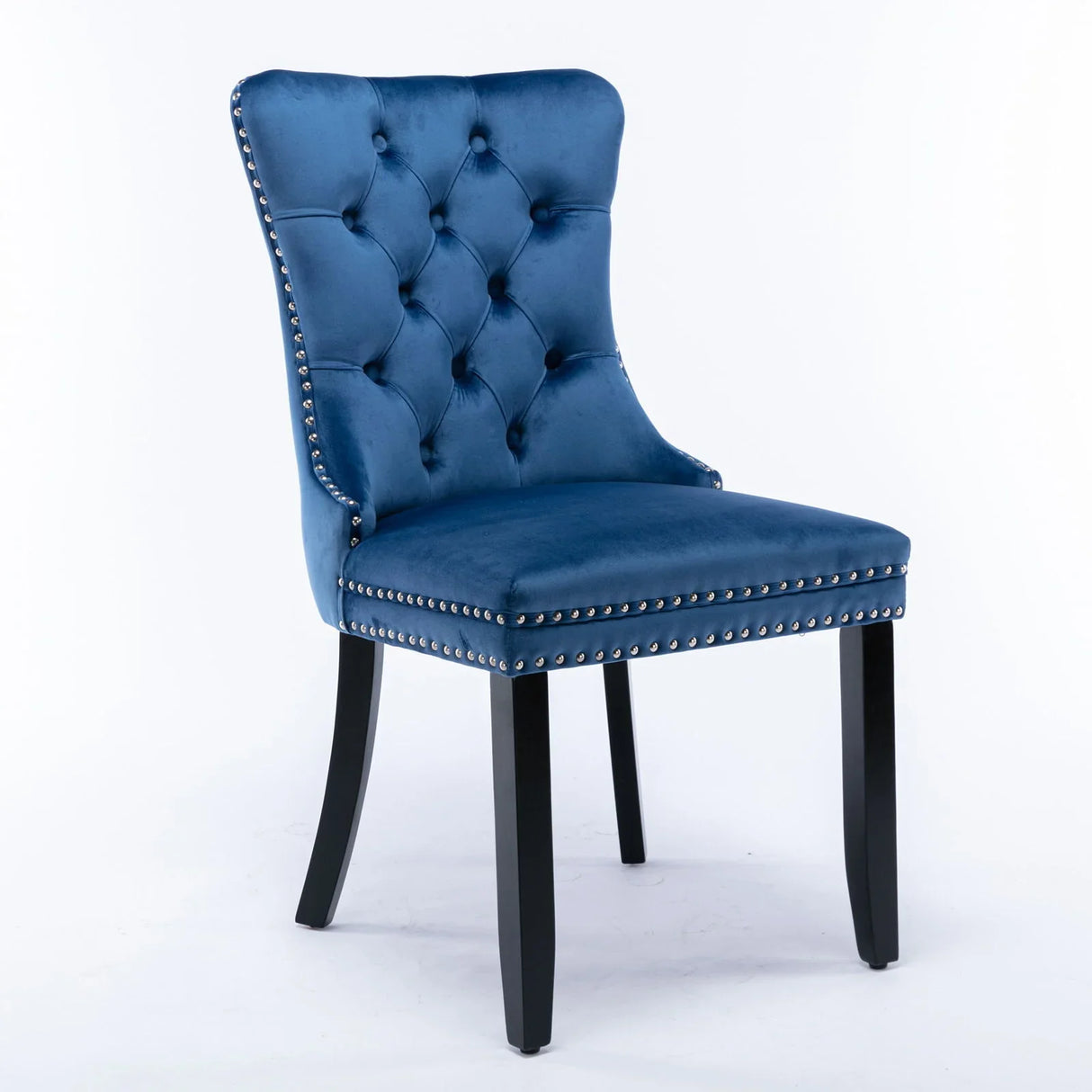 Nikki - Modern, High-End Tufted Solid Wood Contemporary Velvet Upholstered Dining Chair With Wood Legs Nailhead Trim (Set of 2) - Furniture Home Direct
