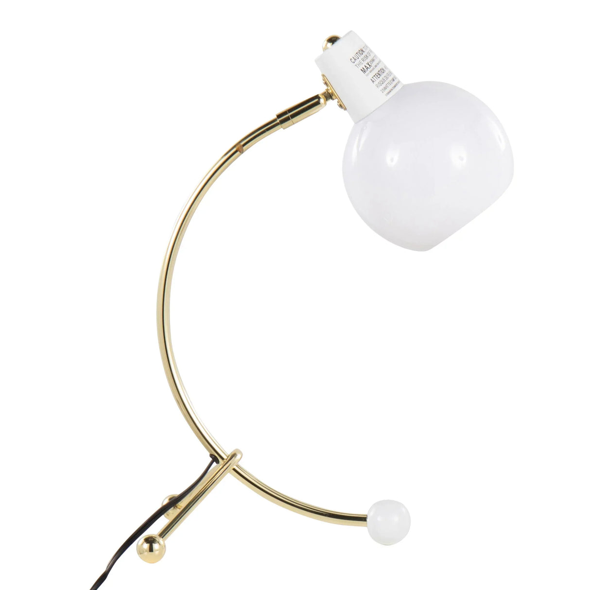 Eileen - Contemporary Task Lamp - Gold / White - Furniture Home Direct