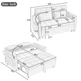 Loveseat Sofa Bed Sleeper With Reversible Backrest, Side Pockets, USB Ports, Phone Holder - Furniture Home Direct