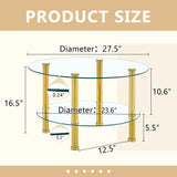 Contemporary Minimalist Double Layer Tempered Glass Coffee Table - Furniture Home Direct