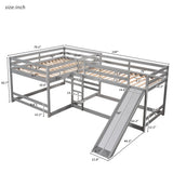 L-Shaped Bunk Bed With Slide And Short Ladder - Furniture Home Direct