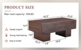 Coffee Table Solid Wood Long Rectangular Dark Walnut - Furniture Home Direct