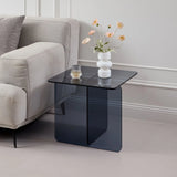 Modern Transparent Tempered Glass Sidetable - Furniture Home Direct