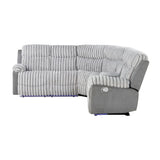 Bruni - Sectional Sofa With LED Lighting And Manual Recline - Gray - Furniture Home Direct