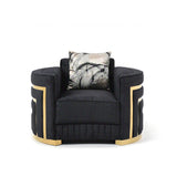 Soledad - Chair Upholstered With Hued Accents - Black - Furniture Home Direct