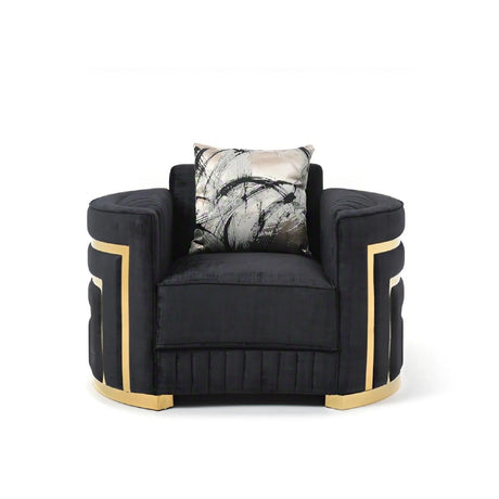 Soledad - Chair Upholstered With Hued Accents - Black - Furniture Home Direct