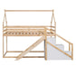 Twin Over Twin House Loft Or Bunk Bed With Slide And Staircase - Furniture Home Direct