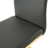 Dining Set Glass Table With Gold Frame Chairs Charcoal - Furniture Home Direct