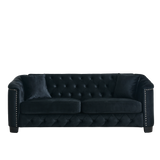 Sofa And Loveseat - Velvet Black - Furniture Home Direct