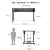 Adam - Junior Twin Loft Bunk - Black - Furniture Home Direct