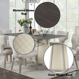 Kasa - Sintered Stone Top Dining Table - Stone Gray / Champagne - Furniture Home Direct
