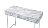Tigress - Printed Faux Marble Top Writing Desk - White - Furniture Home Direct