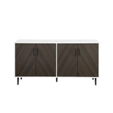 Mid-Century Modern Faux Bookmatch Door Buffet - Furniture Home Direct