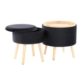 Tray - Contemporary Storage Ottoman With Matching Stool - Furniture Home Direct