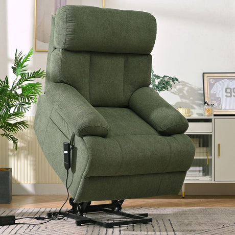Oversized Power Lift Recliner Chai With Remote Control, Side Pocket, Spacious Seat - Furniture Home Direct