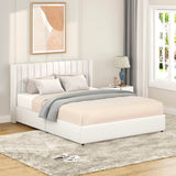 Anda - Boucle Upholstered Platform Bed With Patented Drawers Storage - Ivory - Furniture Home Direct