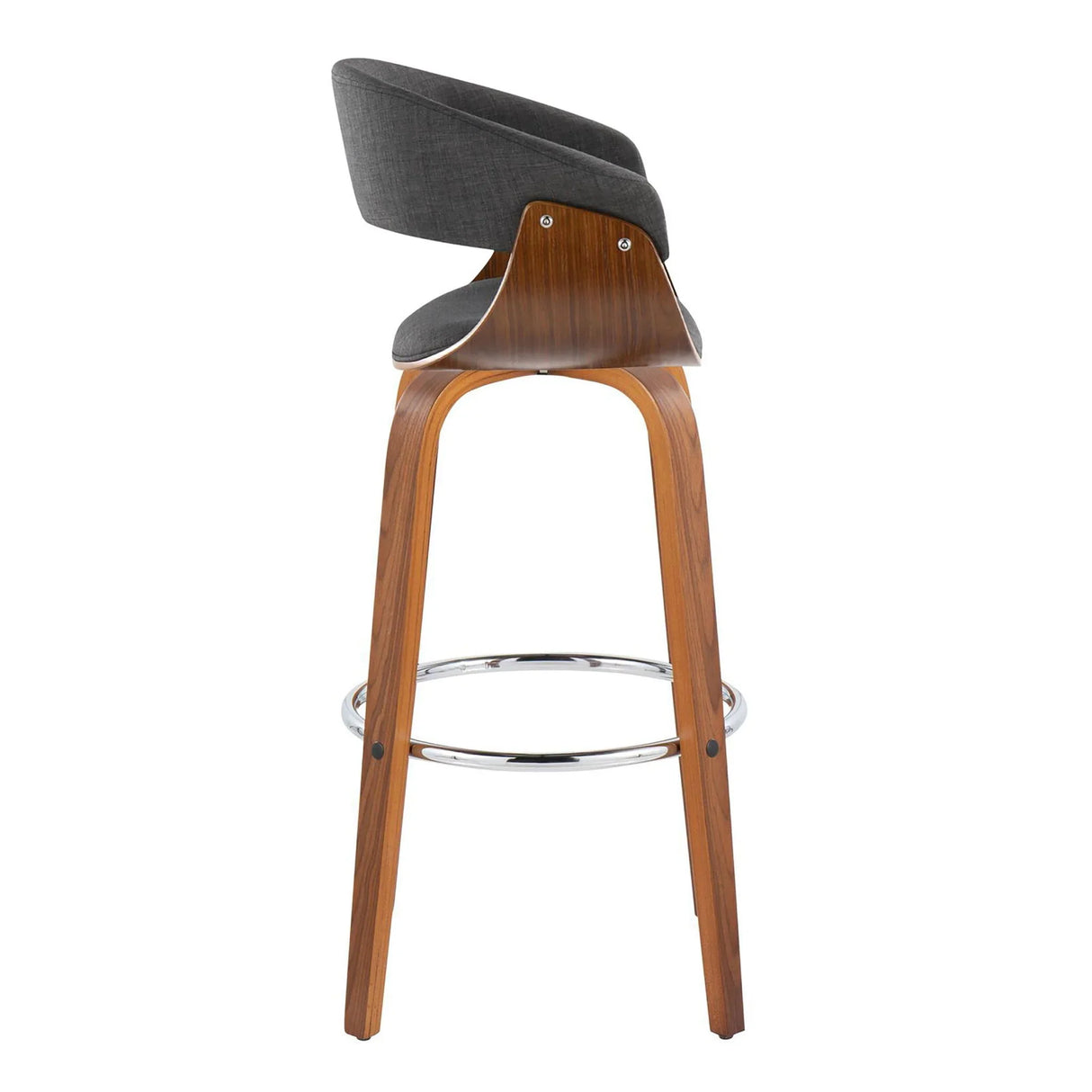 Vintage Mod - Mid Century Modern Fixed Height Barstool With Swivel With Round Footrest (Set of 2) - Furniture Home Direct