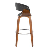 Vintage Mod - Mid Century Modern Fixed Height Barstool With Swivel With Round Footrest (Set of 2) - Furniture Home Direct