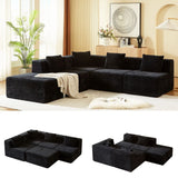 Modular Sectional Couches For Living Room With Deep Seat, L Shape Cloud Sofa Couch, High Density Memory Foam, Boneless Upholstered Couchesy - Black - Furniture Home Direct