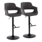 Vintage Flair - Mid Century Modern Adjustable Barstool With Straight T Footrest (Set of 2) - Furniture Home Direct