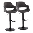 Vintage Flair - Mid Century Modern Adjustable Barstool With Straight T Footrest (Set of 2) - Furniture Home Direct
