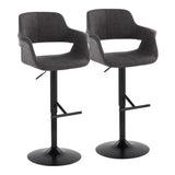 Vintage Flair - Mid Century Modern Adjustable Barstool With Straight T Footrest (Set of 2) - Furniture Home Direct