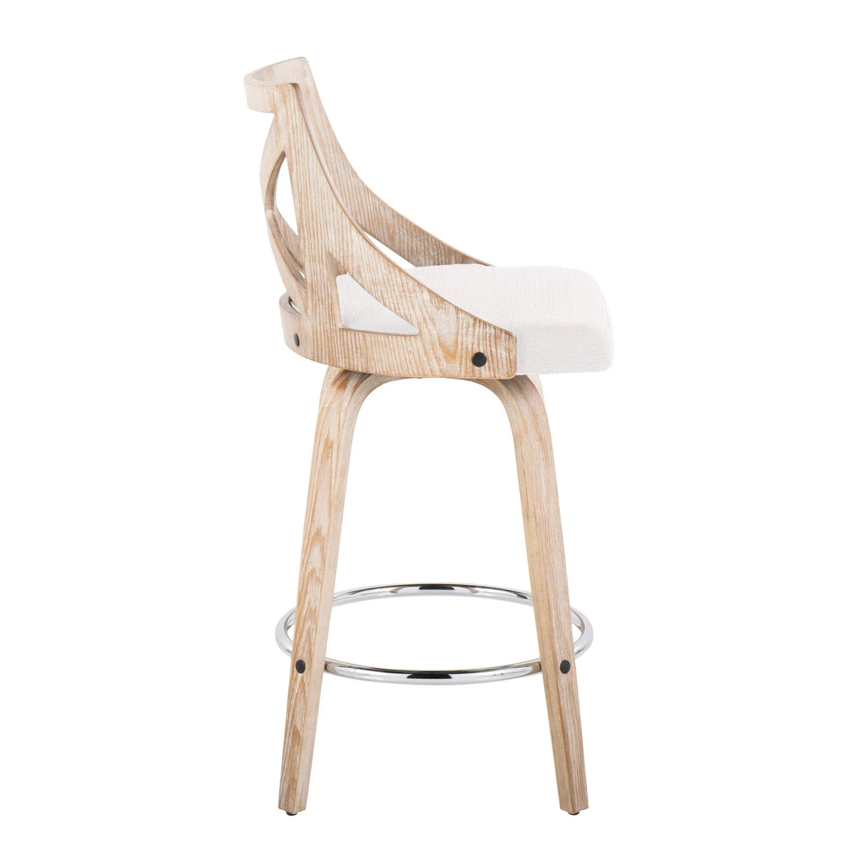 Charlotte - Farmhouse Fixed Height Counter Stool With Swivel And Round Footrest (Set of 2) - Furniture Home Direct