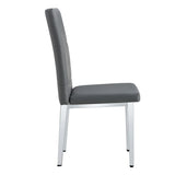 Dining Chairs Tufted Back Chrome Legs Charcoal Gray - Furniture Home Direct