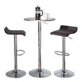 Ale - 3 Piece Bar Set Bistro Round Contemporary Adjustable Oval Footrest - Furniture Home Direct