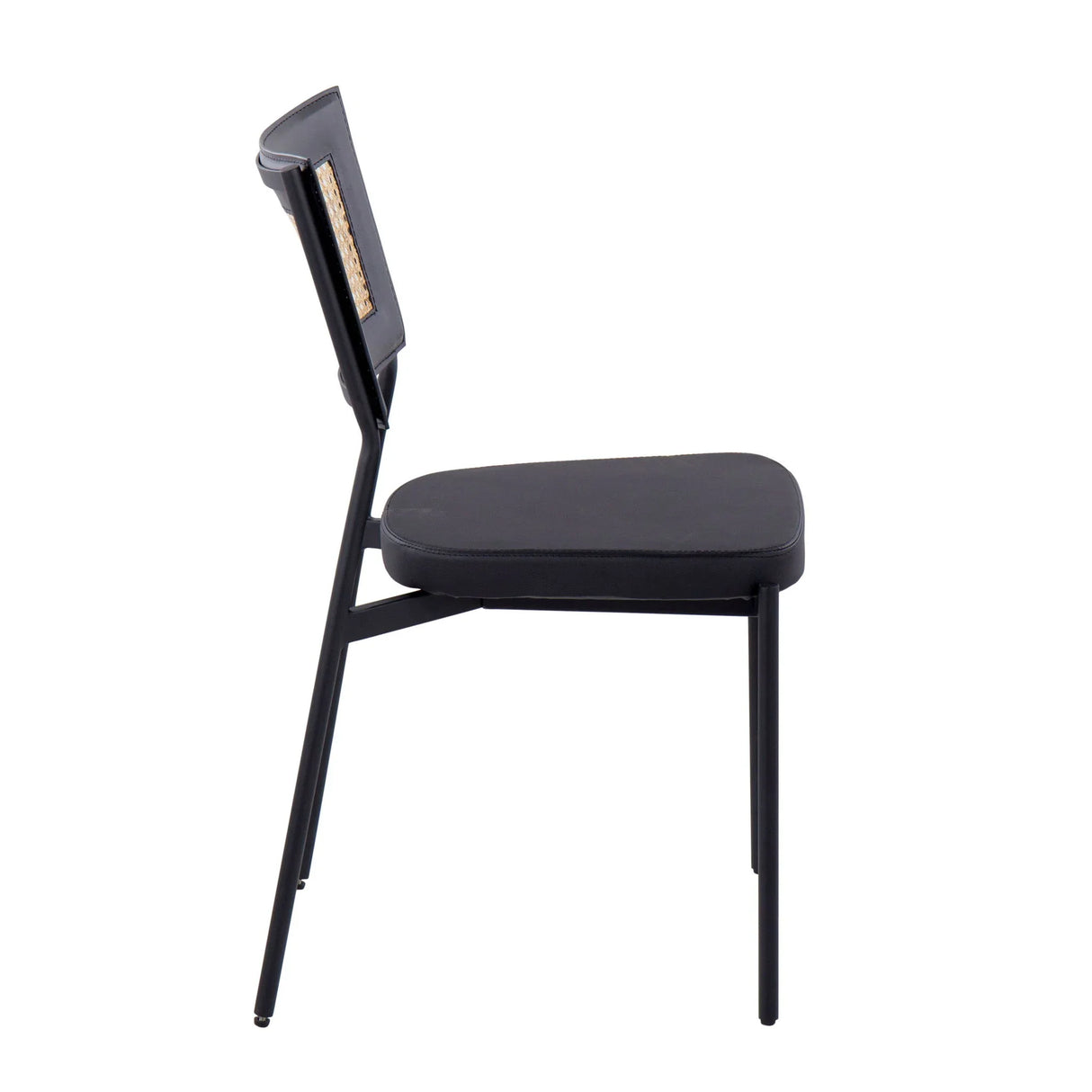 Tania - Contemporary Dining Chair (Set of 2) - Black / Rattan Back - Furniture Home Direct