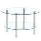 Contemporary Minimalist Double Layer Tempered Glass Coffee Table - Furniture Home Direct