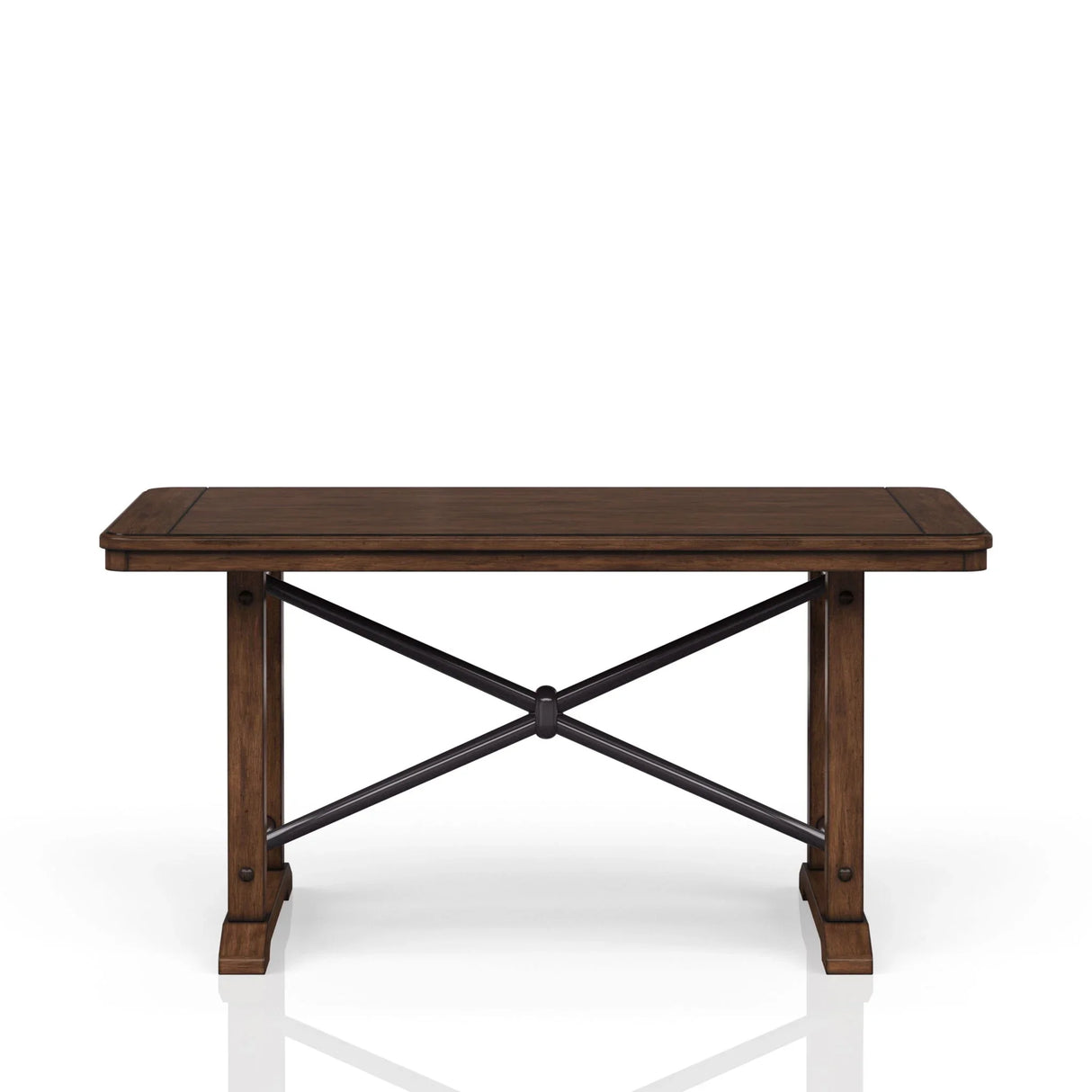 Casual Counter Height Double Pedestal Dining Table - Brown - Furniture Home Direct