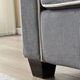 Corduroy Living Room Set Including Sofa and Love Seat - Dark Grey - Furniture Home Direct