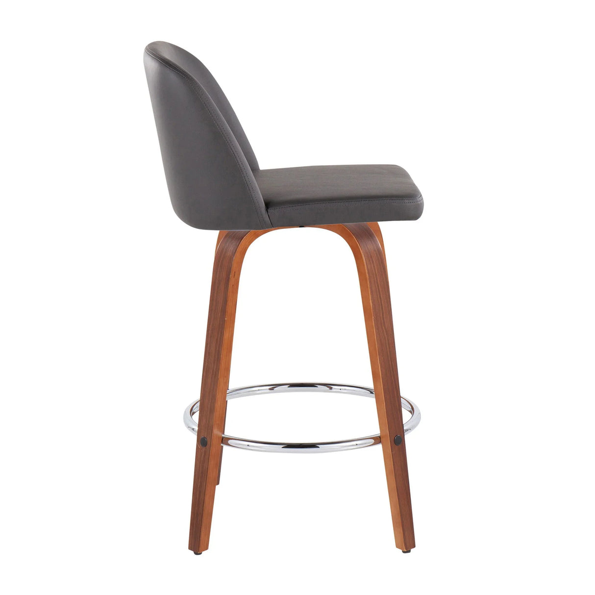 Toriano - Mid-Century Modern Fixed Height Counter Stool With Round Footrest (Set of 2) - Furniture Home Direct