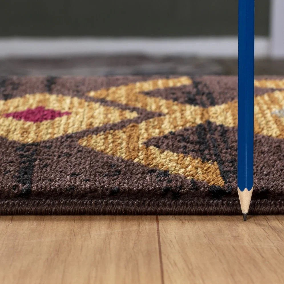 Tribes - 5'3" X 7'3" Southwest Area Rug - Brown - Furniture Home Direct