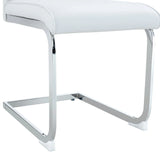 Dining Chairs Set of 8 Modern Metal Frame PU Leather White - Furniture Home Direct