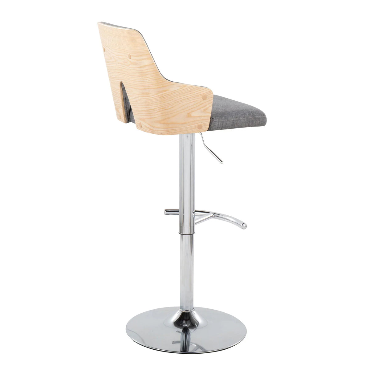 Stella - Contemporary Adjustable Barstool Stool With Swivel & Rounded T Footrest (Set of 2) - Furniture Home Direct