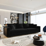 Plush Corduroy 4 Seat Sofa, Modern Comfy Upholstered Sofa Cloud Couch, Deep Seat Couches With Soft Pillows - Furniture Home Direct
