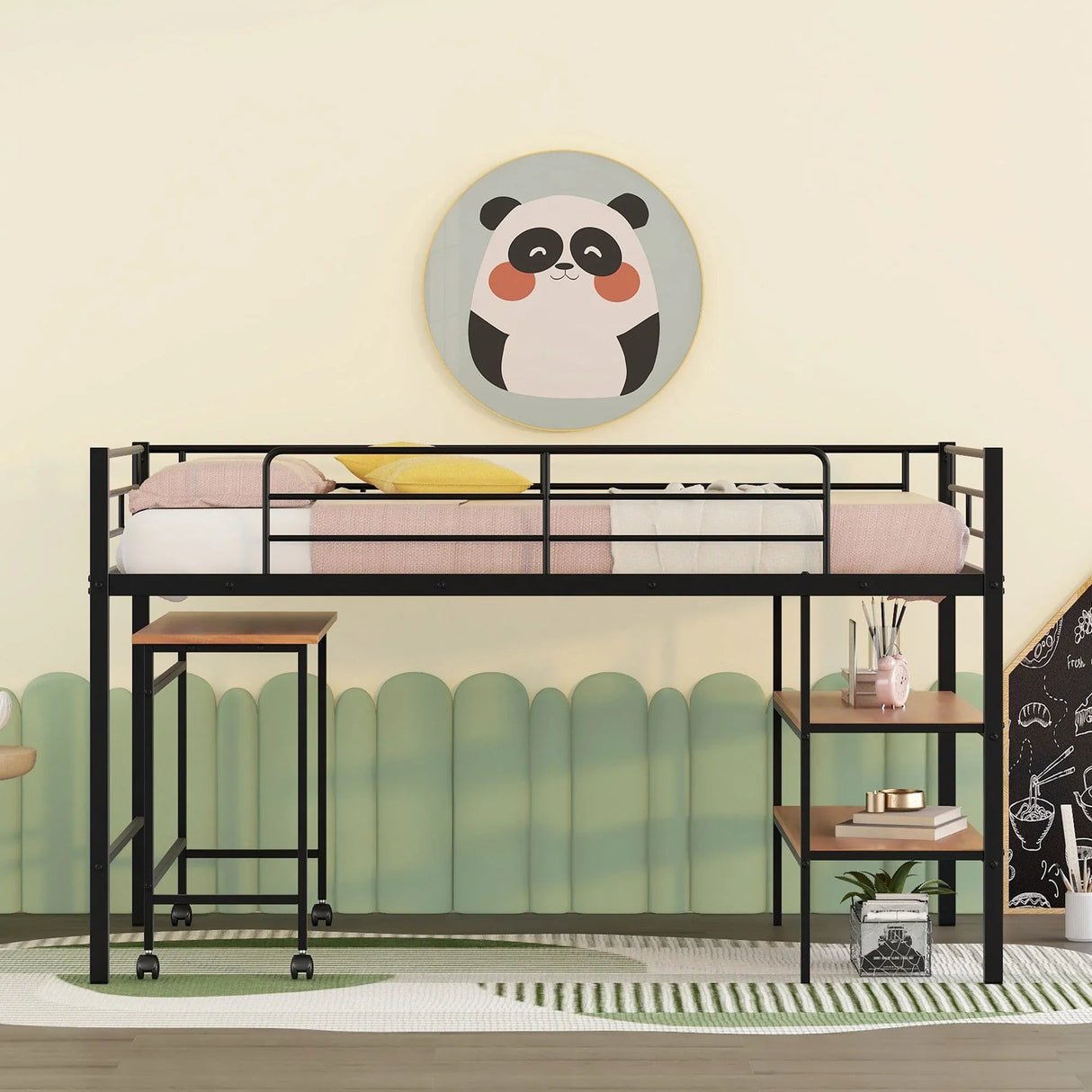 Loft Bed With Desk And Shelves - Furniture Home Direct