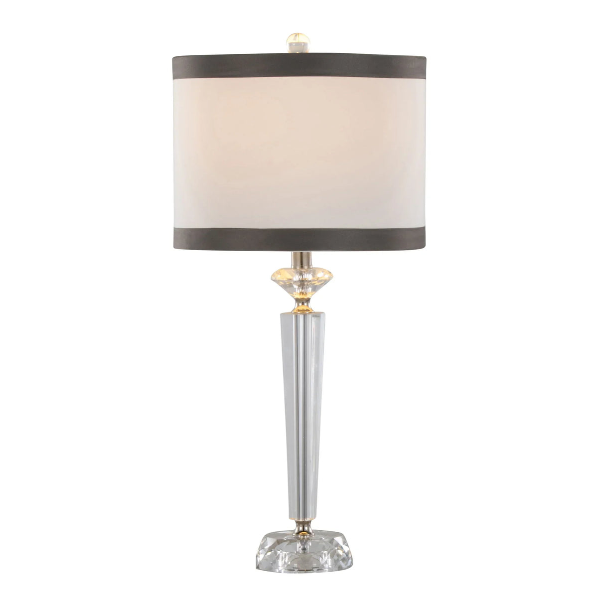Diamond - Torch Crystal Contemporary Table Lamp (Set of 2) - Clear / Off White / Dark Gray / Polished Nickel - Furniture Home Direct