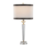 Diamond - Torch Crystal Contemporary Table Lamp (Set of 2) - Clear / Off White / Dark Gray / Polished Nickel - Furniture Home Direct