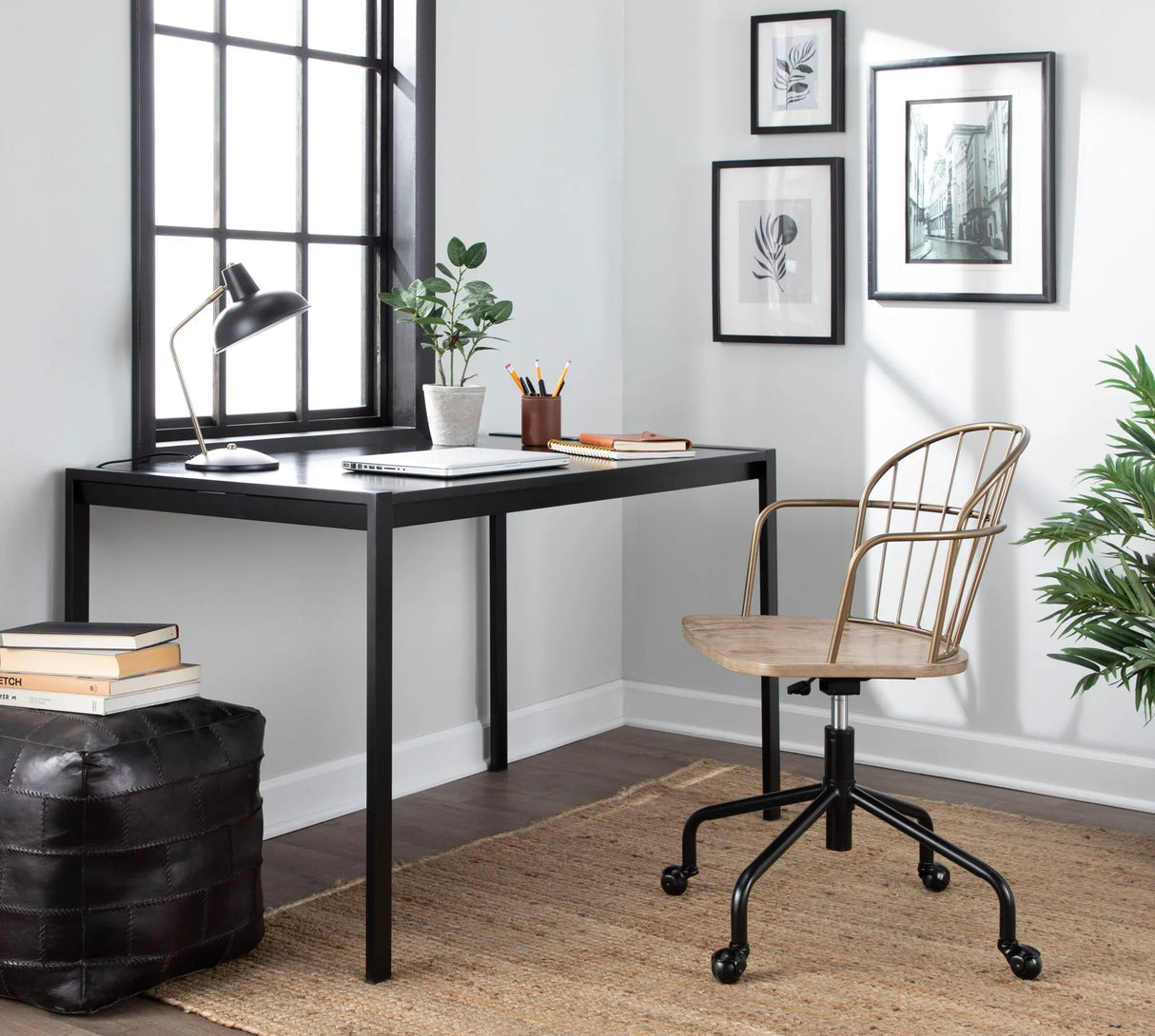 Riley - Farmhouse Adjustable Office Chair - Furniture Home Direct